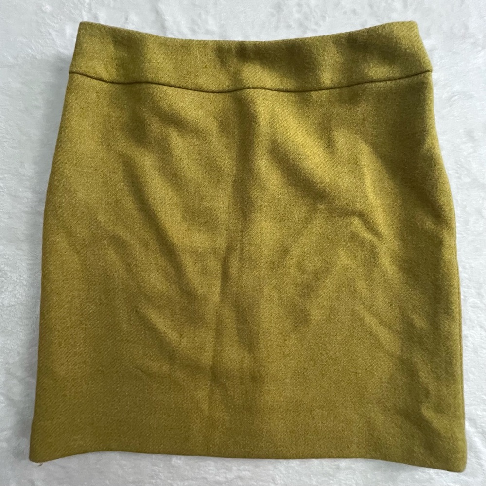 Boden Mustard Green Wool Pencil Skirt, Size 10 - Picture 3 of 10